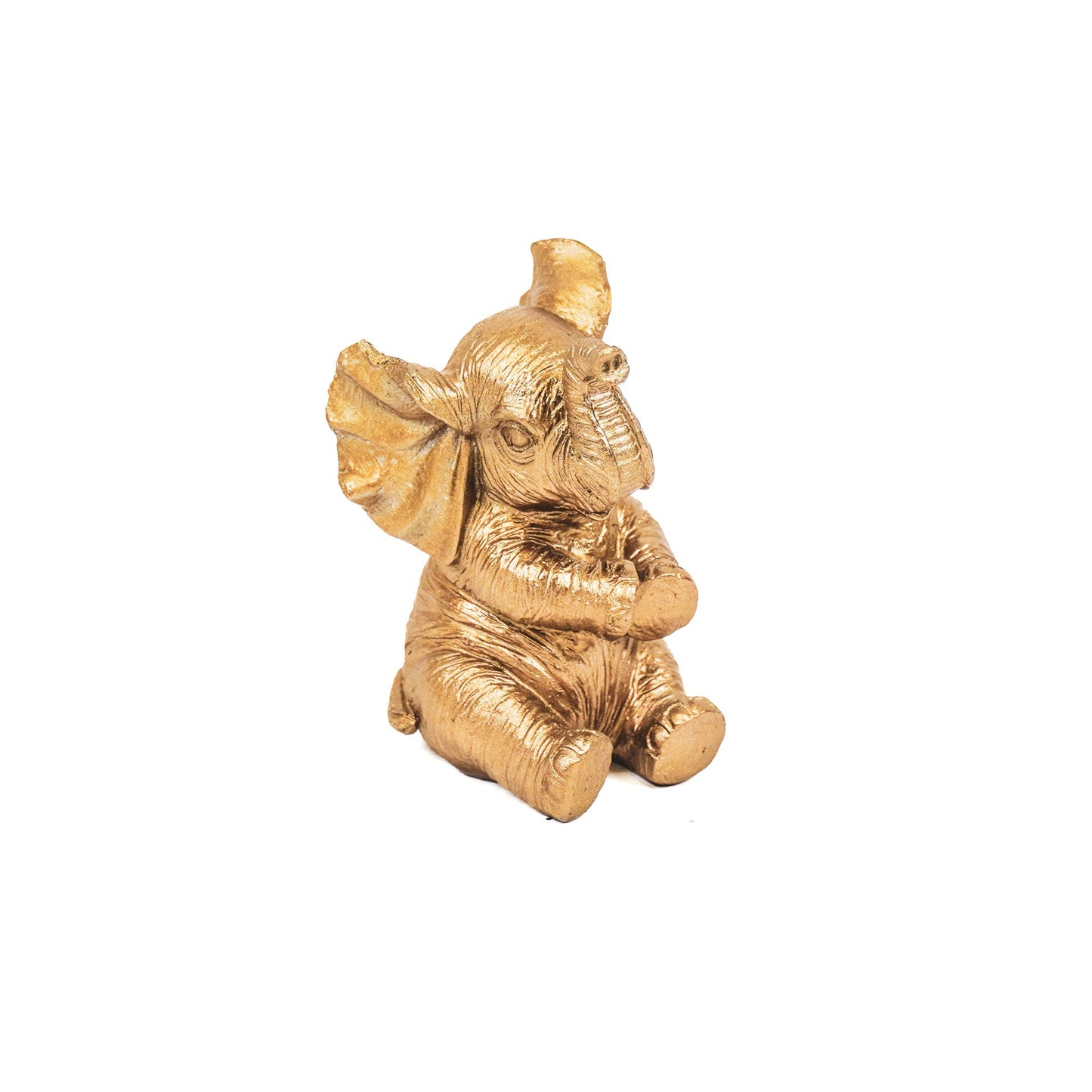 Ornament - Elephant - Polyresin - Gold - 7x7x11cm