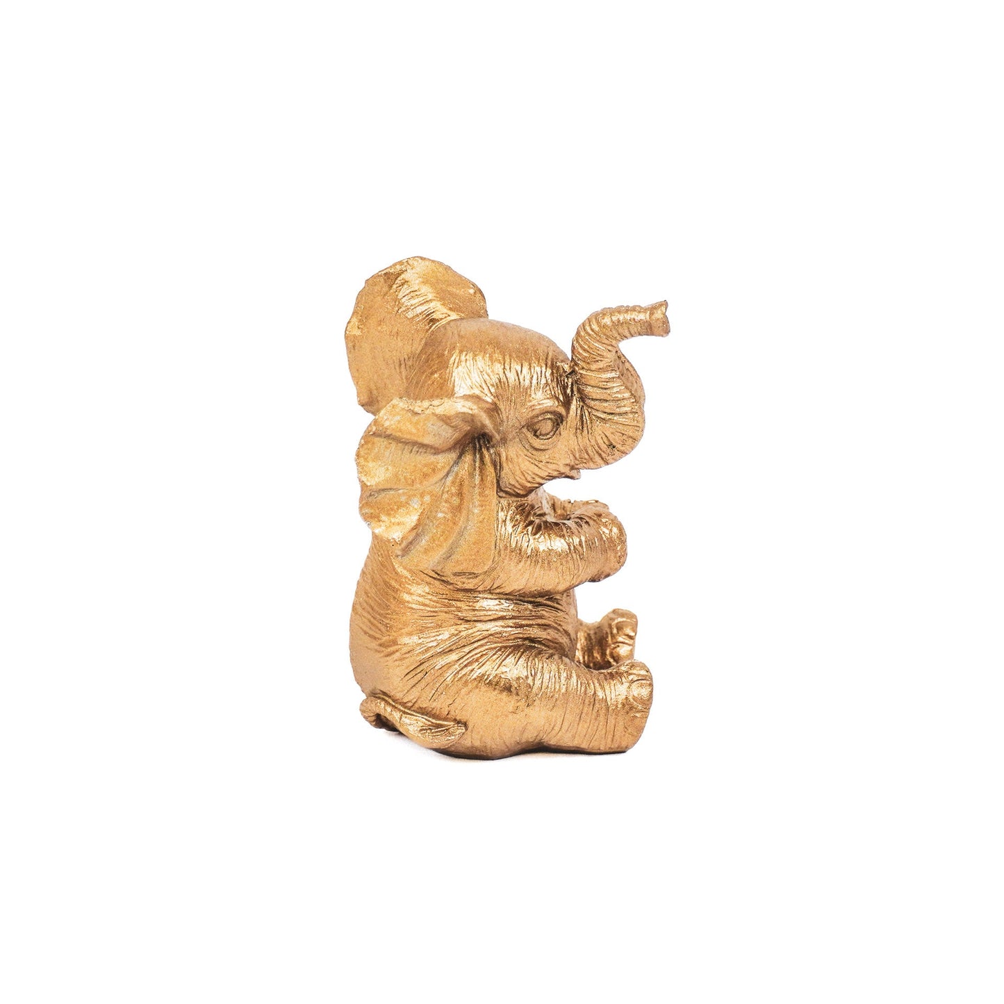 Ornament - Elephant - Polyresin - Gold - 7x7x11cm