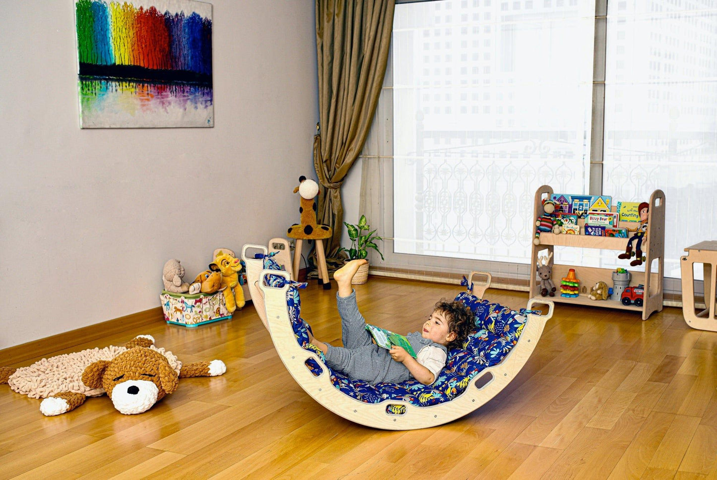 Montessori Arch with XL Forest Design Pillow