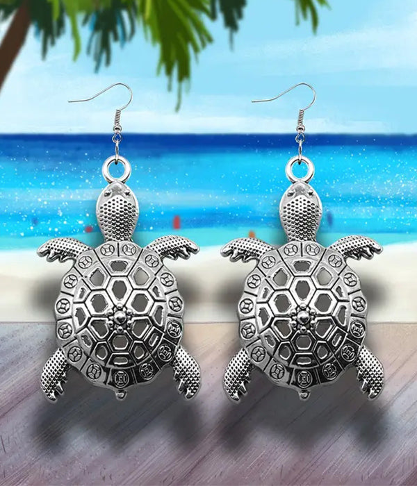 SEALIFE THEME VINTAGE TURTLE EARRING